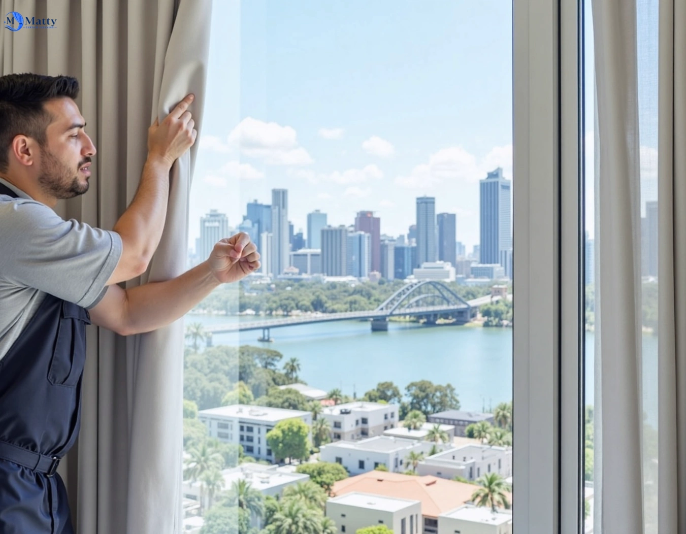 Professional curtain steam cleaning service drewvale QLD by Matty Curtain Cleaning